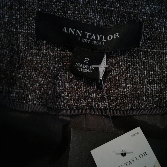 🌺 NWT Ann Taylor Brown Tweed Wool Skirt Suit